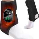 Cordless Ankle Heating Pad with Massage, Ankle Massager for Pain Relieft, Foot Massager for Neuropathy, Foot Heating Pad, 6 Heat Levels, 3 Massage Modes, Black