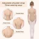 iMucci Professional Leotards for Girls Nude Leotard Seamless Camisole Undergarment with Transition Clear Strap, Medium