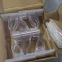 No-Drill Curtain-Rod Adhesive-Brackets Adjustable-Holder - 20 Pounds Nail Free Curtain Rod Hanger (6PCS Transparent)