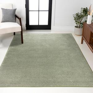 JONATHAN Y Haze Solid Low-Pile Green Indoor Area Rug 3x5, Coastal,Bohemian,Minimalist,Classic, Easy-Cleaning for Living Room,Bedroom,Kitchen,Pet Friendly,Non-Shedding (SEU100O-3), 2'11" x 5'