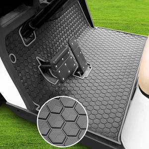 Golf Cart EZGO TXT (1994+) Floor Mat Upgraded Non-Slip Improved Full Coverage Liner Mats Unique with 8mm Thickness Rubber for EX1 (2020), Valor, Cushman Workhorse, Express S4 (Gray Trim)