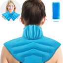 Neck Shoulder Heating Neck Wrap Microwave Heating Pad, Hot and Humid Back Pain Relief Hot Compress, Adjustable Microwave Neck Heater (NSF-Light Blue)