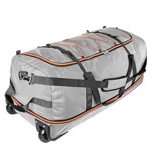 Bagenerous 110L/ 140L Expandable Soft-Sided Foldable Duffle Bag with 2 Rubber Wheels, Packable 32” Rolling Carry-On with Multi-Pockets & Compartments, Grey