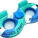 Heavy Duty River Tube, Inflatable Floating Tube with Backrests, Cupholders & Handles - Extra Large, Deluxe Pool Tube for Summer Relaxation