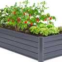 Ohuhu Metal Raised Garden Bed Outdoor 8x3x1.5 FT Reinforced Galvanized Rustproof Colored Steel Planter Boxes for Vegetables, Heavy Duty Raised Beds for Growing Flowers Herbs Succulents