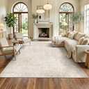 Homemate Washable Rug 8x10 Area Rugs - Vintage Faux Wool Rugs for Living Room Bedroom Dining Room - Non Slip Foldable Carpet Indoor Area Rug for Home Decor（8'x10', Beige