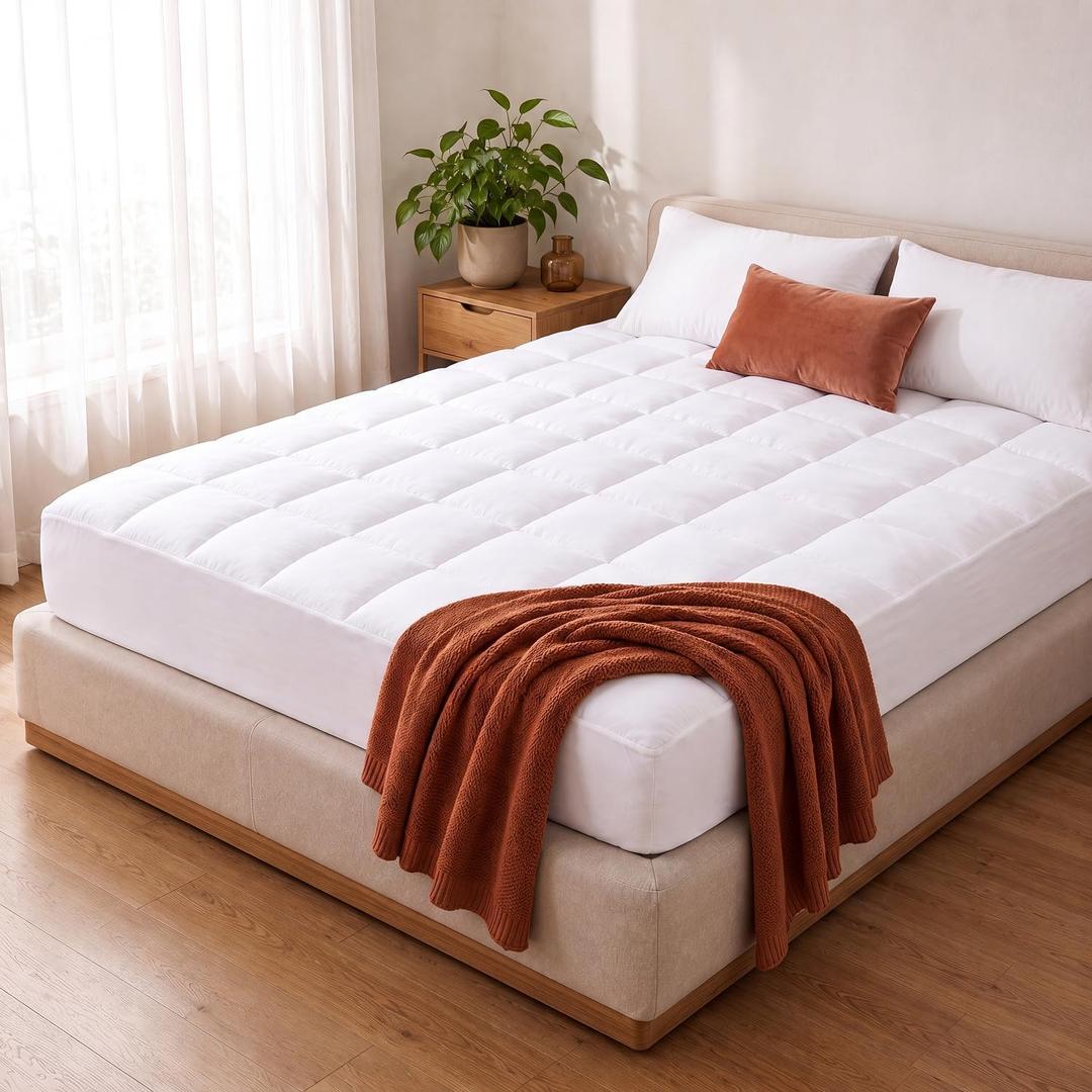 Beckham Hotel Collection King Mattress Topper - Pillow Top Mattress Pad
Ultra-Soft, Breathable, Noiseless, Anti-Shift Down Alternative Fill, 8" to 14" Deep Pocket, Machine Washable, OEKO-TEX