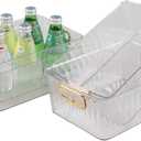 Ggbin 4 Pack Multi-Use Clear Organizer Bins, Small Plastic Storage Container for Kitchen, Pantry, Bathroom