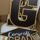 Tatuo 11 Pcs Graduation Yard Sign Decorations Congrats Graduation Lawn Signs 2025 Grad Yard Decor with 23 Stakes for Outdoor Grad Party(Simple Style,Black and Gold)