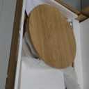 C Shaped Round End Table, Small Side Table for Couch,Tv Trays for Eating,Snack Sofa Tray Table with Metal Leg for Living Room, Bedroom, Bedside,and Office (Rustic Oak)