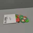 Soulchen 36 Pcs Christmas Tree Ornaments Red and Green Glittering Hanging Decoration Xmas Snowflake Santa Snowman Plastic Round Christmas Pendants Ornament Set for Home Indoor Holiday Party