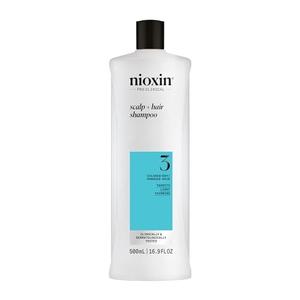 Nioxin System 3 Scalp + Hair Shampoo | For Colored or Damaged Hair with Light Thinning | With Niacinamide and Biotin | 16.9 Fl oz.