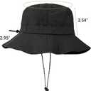 NPQQUAN Waterproof Quick Dry Bucket Hats for Woman Men Packable Foldable Rain Sun Hat Lightweight Hiking Hat ((Pure Black))