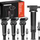 A-Premium Set of 4 Ignition Coil Pack and Iridium Spark Plugs Compatible with Hyundai Accent 2006-2011 & Kia Rio Rio5 2006-2011, L4 1.4L 1.6L
