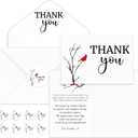 Fumete 50 Set Funeral Thank You Cards with Envelopes and Stickers Thank You Sympathy Cards with Meaningful Message Bereavement for Funeral Family Loved Ones Celebration of Life(Cardinal)