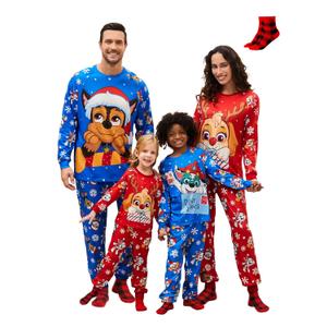 Paw Patrol Family Matching Christmas Pajamas Set for Holiday Mommy and Me Cartoon Print Cozy PJs for Kids & Adults (XS)