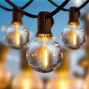 Yuusei String Lights for Outside 25 FT, Outdoor Lights for Patio with 12 +1 Shatterproof LED Edison Bulbs, G40 Waterproof Connectable Hanging Lights for Backyard Bistro Party Balcony