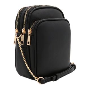 FashionPuzzle Multi Pocket PU Leather Casual Medium Crossbody Bag with Adjustable Strap