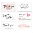 300PCS Thank You For Supporting My Business Cards, 6 Styles-2" x 3.5" Small Customer Appreciation Card for Shop, Online Retailers, Business Supplies and Local Stores