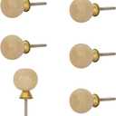 Ellementry Set of 6 Handcrafted Resin Cabinet Knobs Shell Resin Decorative Drawer Knobs for Dresser, Cupboard & Furniture Artisan Furniture Hardware for Kitchen and Wardrobe