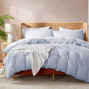 Nestl Ice Blue Duvet Cover King Size - Soft Double Brushed King Duvet Cover Set, 3 Piece, with Button Closure, 1 Duvet Cover 104x90 inches and 2 Pillow Shams (King (104" x 90"), 25 - Ice Blue (No Comforter))