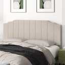 Befurtori King Size Headboard Only, Linen Wall Mounted Headboard King for Adjustable Bed Modern Upholstered Head Board Easy Assembly, Beige, King/California King