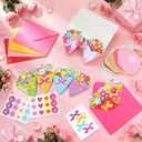 Funrous 24 Pack Mother's Day Greeting Cards Happy Mother's Day Flower Shaped Cards with Stickers Envelopes 8 Designs Flower Bouquet Craft Gift Set for Classroom Activities Party Decor