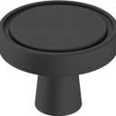 Amerock | Cabinet Knob | Matte Black | 1-3/8 inch (35 mm) Diameter | Destine | 1 Pack | Drawer Knob | Cabinet Hardware