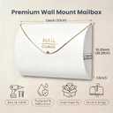 White Wall Mount Mailbox for Outside,Waterproof Metal Mailboxes with Rust-Proof Galvanized Steel,Large Capacity Envelope Mailbox for House,12.99 x 10.35 x 3.5 Inch, White