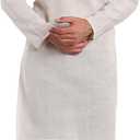 Men's Handloom Cotton Kurta Indian Summer Ethnic Wear Yoga Top (Large, Off White)