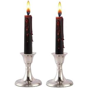 Rely+ Silver Candle Holder Set of 2 - Decorative Taper Candle Stick Candle Holder Candlestick Holders for Taper Candles Home Decor Modern Easter Candle Holders for Dinner, Party