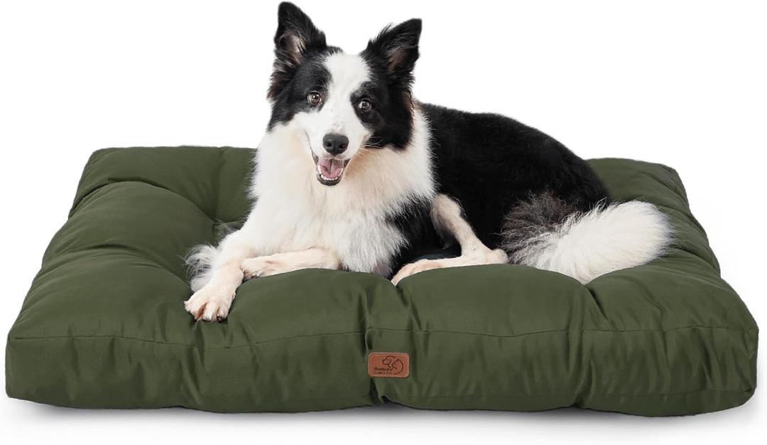 Bedsure Dog Beds Large Sized Dogs - Washable Pet Bed Mattress with Oxford Fabric, Pet Pillow Cushion for Crate, Grey Dog Mat Outdoor, 36x27x4, Lentil Sprout