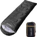 FARLAND Sleeping Bags 30 for Adults Teens Kids with Compression Sack Portable and Lightweight for 3-4 Season Camping, Hiking,Waterproof, Backpacking and Outdoors (Medium, Dark Grey (L Zip))
