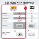 TempPro Refrigerator Thermometer 2 Pack with Large Backlit LCD Display, Waterproof Freezer Fridge Thermometer with Max/Min Record, Easy Battery Replacement for Room, Cooler (Previously ThermoPro)