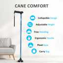 REHAND Walking Cane for Men & Women - Foldable, Adjustable, Lightweight, Self Standing Pivot Walking Cane, Soft Handle Grip, with Travel Bag, Walking Sticks for Seniors & Adults (Blue)
