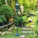 Sungmor 47 Inches Tall Cast Iron Floor Standing Candle Holders - Green