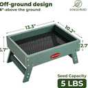 Kingsyard Ground Bird Feeder for Outdoors - Recycled Plastic Platform Feeder for Wild Birds, Squirrels, Chicken, 5 LBS Large Capacity, Green