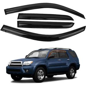 Tape-On Side Window Visors Rain Guards Deflectors FIT 20032009 Toyota 4Runner  4PCS Acrylic Vent Shades, UV-Resistant, Easy 3M Installation