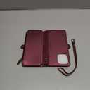 Defencase Compatible with iPhone 16 Pro Max Case Wallet with RFID Blocking Card Holder for Woman, PU Leather Magnetic Snap Flip Zipper Strap Wallet Phone Case Fit for iPhone 16 Pro Max 6.9", Wine Red