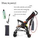 Universal Baby Stroller Sun Protection Parasol, with Umbrella Clip Fixing Device, UPF 90+ UV Protect Pushchair Sun Parasol (Black)