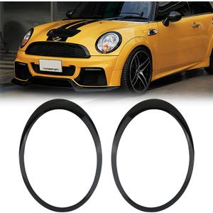Osompar Headlight Trim Ring Headlamp Bezel Compatible with 2007-2015 Mini Cooper Gen2 R55 R56 R57 R58 R59 Replaces 51137149905 51137149906 Black Pair Driver Passenger Side
