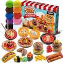 Original Stationery DIY Air Dry Clay Kit - 10 Colors, 19+ Pieces, World Food Style, Ages 7+ - Mini Food Making Kit for Kids & Air Dry Modeling Clay Set