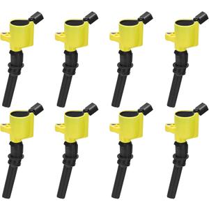 BDFHYK Ignition Coil Pack Set of 8 Compatible with Lincoln Mercury Explorer Crown Victoria F-150 F-250 Mustang 4.6L 5.4L V8 Engines, Coil for DG508 DG481 DG491 5C1412 FD503 (Yellow)