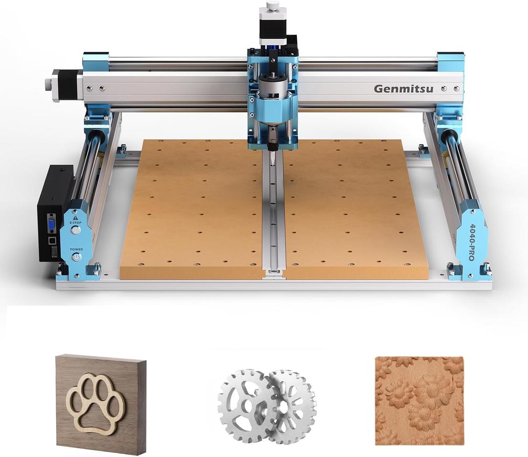 Genmitsu CNC Router Machine 4040-PRO for Metal Acrylic Cutting Milling, GRBL Control, Lead Screw Driven, 3 Axis Engraving, Working Area 15.7 x 15.7 x 3.1