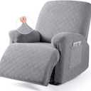 VANSOFY Oversized Recliner Chair Cover,4Pieces Stretch Recliner Covers for Recliner Chair Soft Reclining Chair Slipcover with polyester & spandex material,Furniture Protector for Dogs Cats(Light Gray) (1 Seater--X Large)