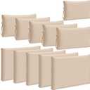 Patelai 11 Pcs Waterproof Patio Cushion Covers for Outdoor Sectional Furniture Wicker Rattan Patio Sofa Couch Chair Seat Pillow Slipcovers, 3 Sizes Covers Only (25.4 x 25.4X 3.54,Beige)