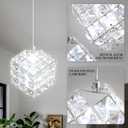 1-Light Modern Chrome Pendant Light Fixtures for Kitchen Island Small Hanging Crystal Chandelier for Bedroom Entryway Living Room Foyer Hallway LED Dimmable Chandeliers for Dining Room