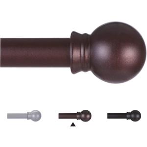 Thestoa Brown Curtain Rods for Windows 48 to 84-92 Inch, Stainless Steel Long Curtain Rods for Bedroom, Living Room, Kitchen, Farmhouse, Outdoor Brown