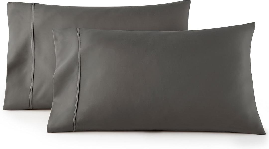 HC Collection Pillow Cases Standard Size/Queen Size Set of 2- Microfiber, Extra Soft Pillowcases - Easy Care & Machine Washable - Cream