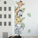 44.8811.75 Inch Jungle Safari Animal Wall Decals Watercolor Forest Elephant Lion Monkey Stickers Kids Wall Decor for Nursery Playroom Bedroom Classroom Kindergarten